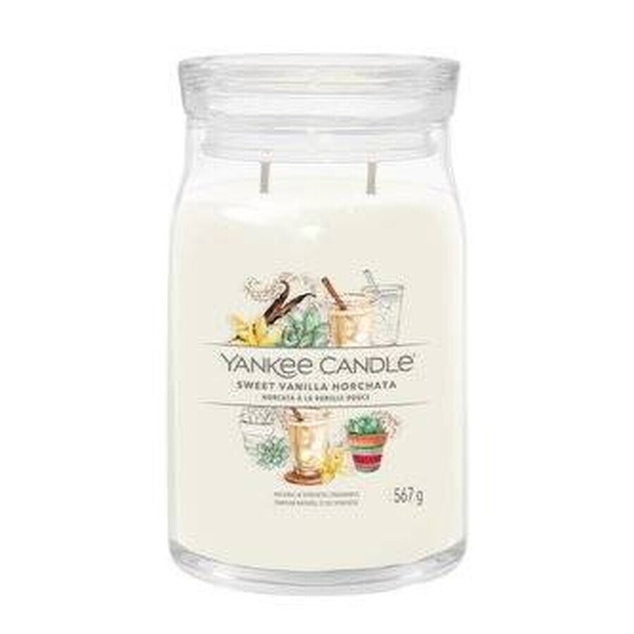 Yankee Candle - Large Signature Sweet Vanilla Vanilla Horchata Signature Candle 1×567g, scented candle