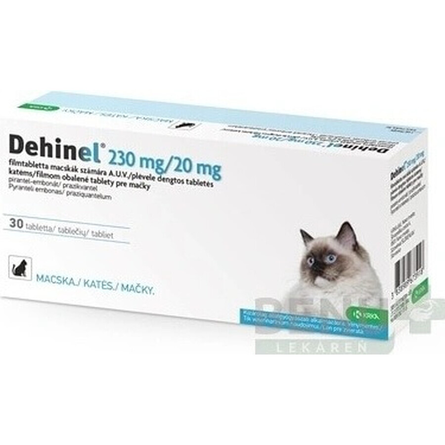 DEHINEL 230 mg/20 mg pentru pisici 1×30 tbl, medicament