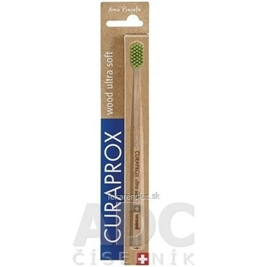 Curaprox CS legno - spazzolino da denti in legno 1×1 pz, spazzolino da denti in legno