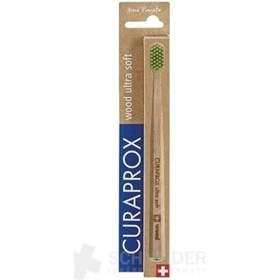 Curaprox CS legno - spazzolino da denti in legno 1×1 pz, spazzolino da denti in legno