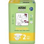 Muumi Baby 2 Nou-născut 3-6 kg, scutece ecologice 1×58pcs, scutece ECO