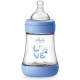 CHICCO Perfect 5 silicone feeding bottle, 150 ml boy 1×1 bottle