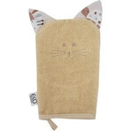 EKO Serviette de table en coton avec oreilles Chat Beige 20x15 cm 1×1 pc, serviette bébé