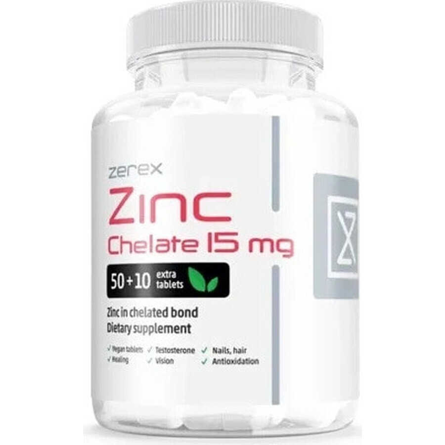 Zerex Zink Chelatiert 15 mg 1×60 tbl, Nahrungsergänzungsmittel