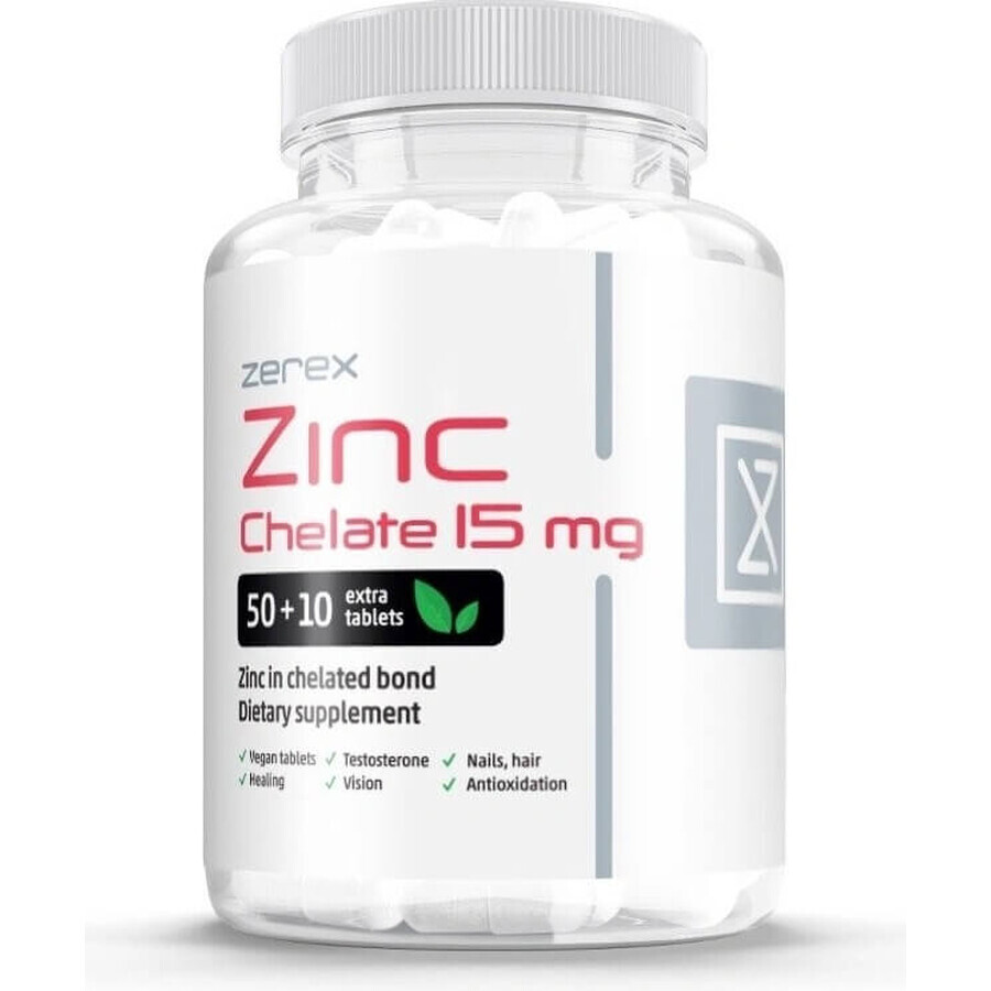 Zerex Zink Chelatiert 15 mg 1×60 tbl, Nahrungsergänzungsmittel