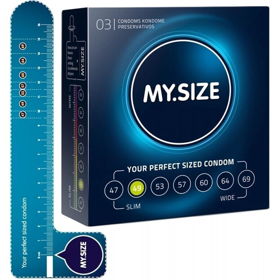 My size 49 1×3 pcs, condom