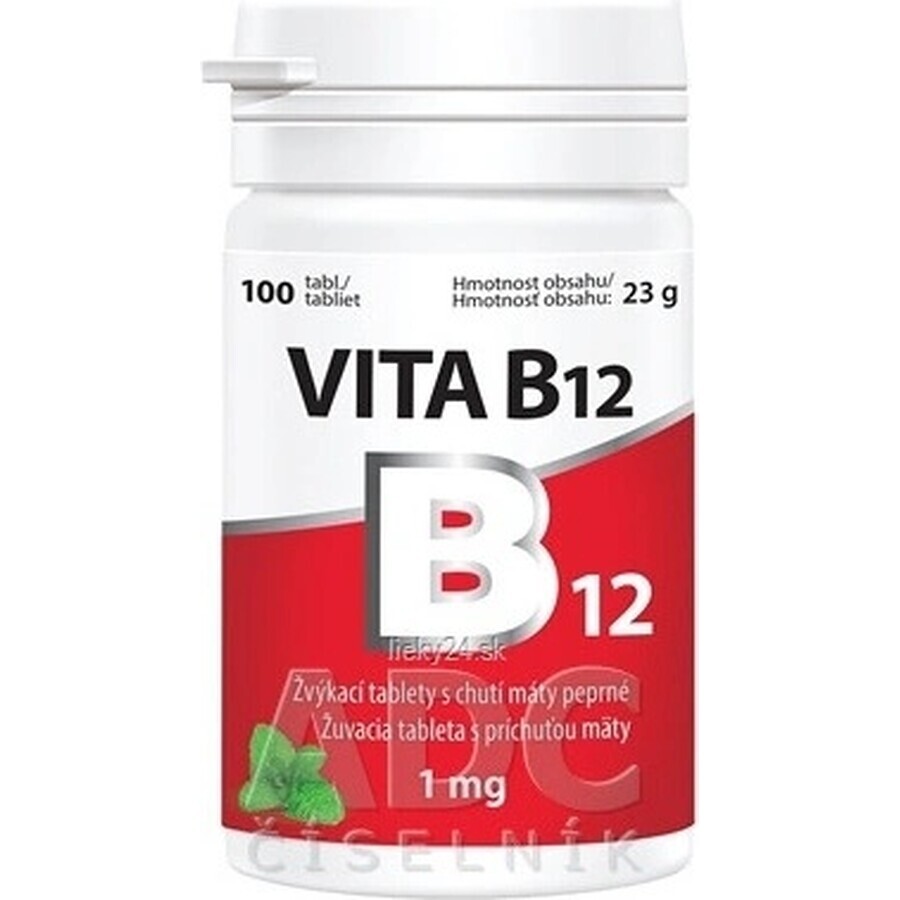 Vitabalans VITA B12 1 mg 1×100 tbl, B12 sub formă de comprimate masticabile