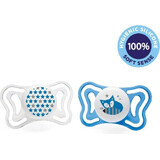 CHICCO Physio Light silicone boy's pacifier - star/fox 2 pcs, 6-16 m + 1×2 pcs, orthodontic pacifier