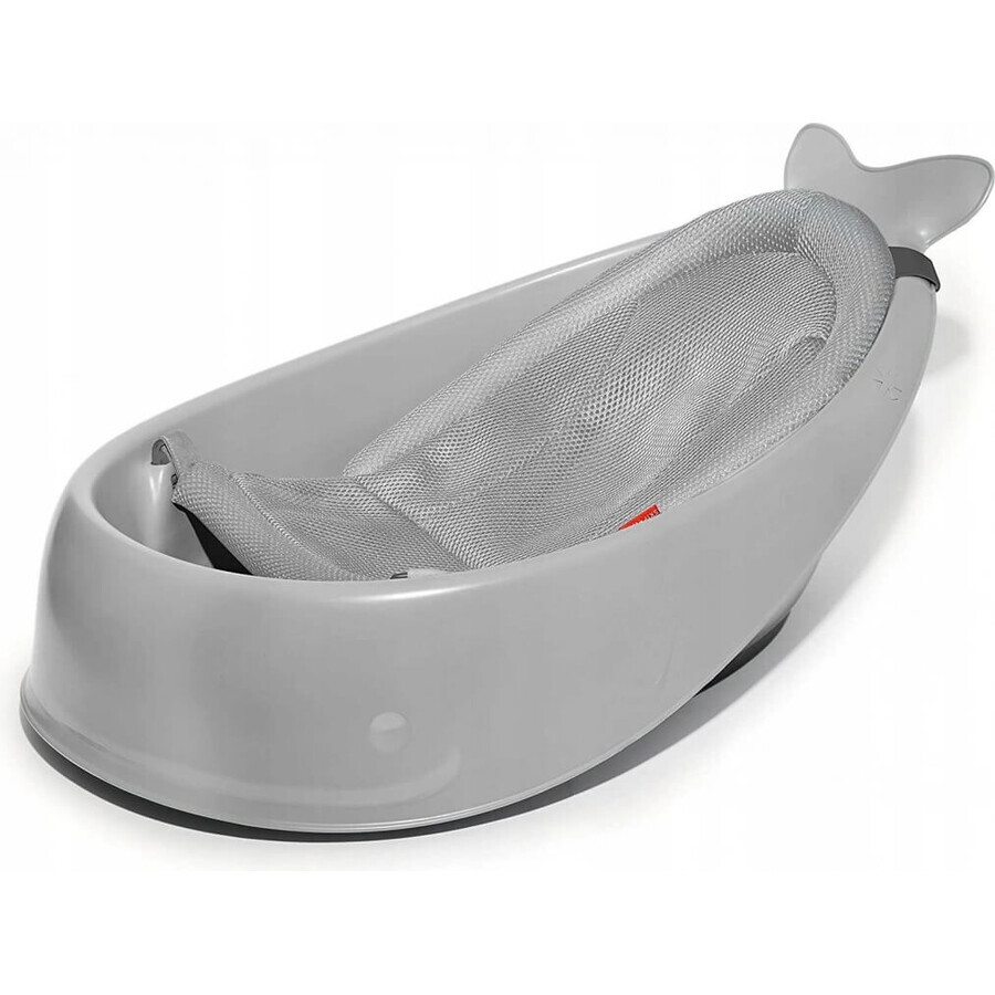 SKIP HOP Vasca da bagno con cuscinetto ergonomico Moby 3 fasi Moby blu 1×1 pz, 2 posizioni ergonomiche