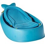 SKIP HOP Vasca da bagno con cuscinetto ergonomico Moby 3 fasi Moby blu 1×1 pz, 2 posizioni ergonomiche