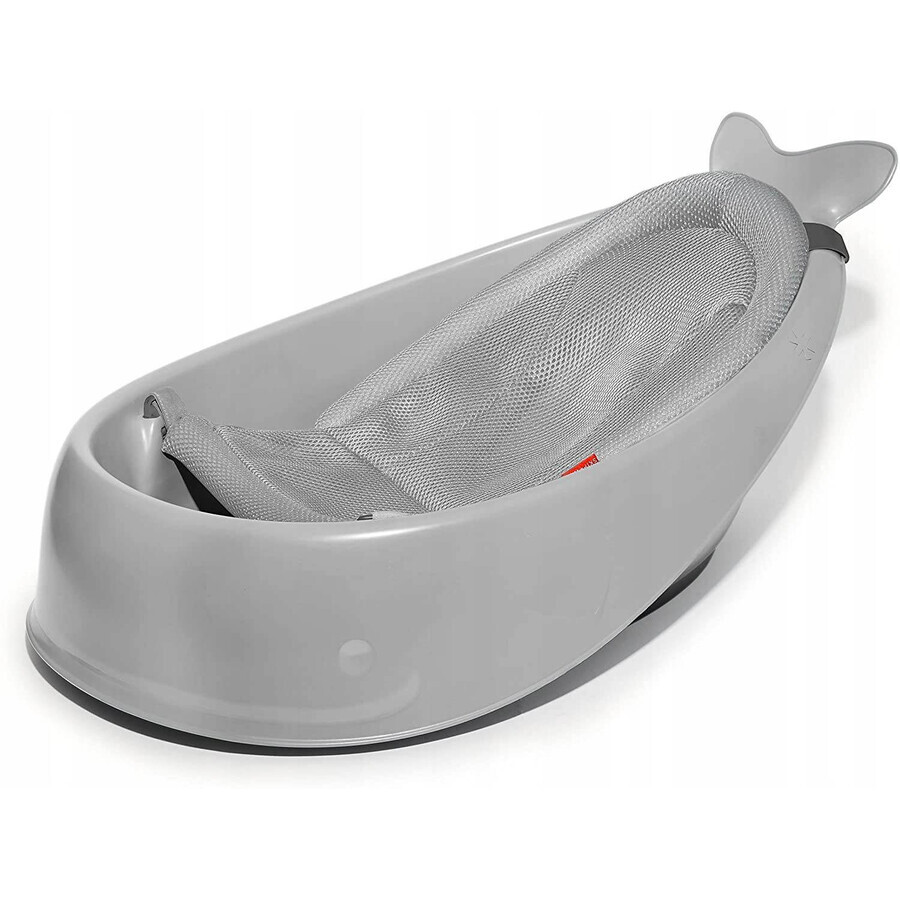 SKIP HOP Vasca da bagno con cuscinetto ergonomico Moby 3 fasi Moby blu 1×1 pz, 2 posizioni ergonomiche