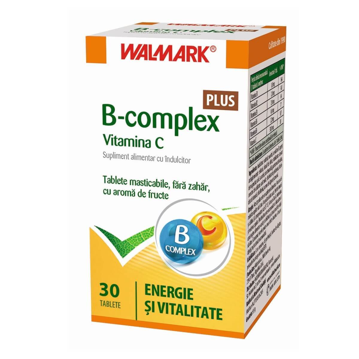 B complex + Vitamina C, 30 tablete, Walmark