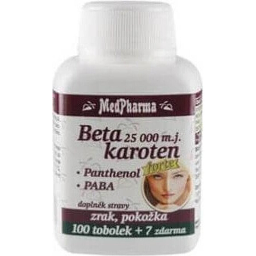 MedPharma BETAKAROTEN 10 000 m.j.+Pantenol +PABA 1×37 cps, complemento alimenticio