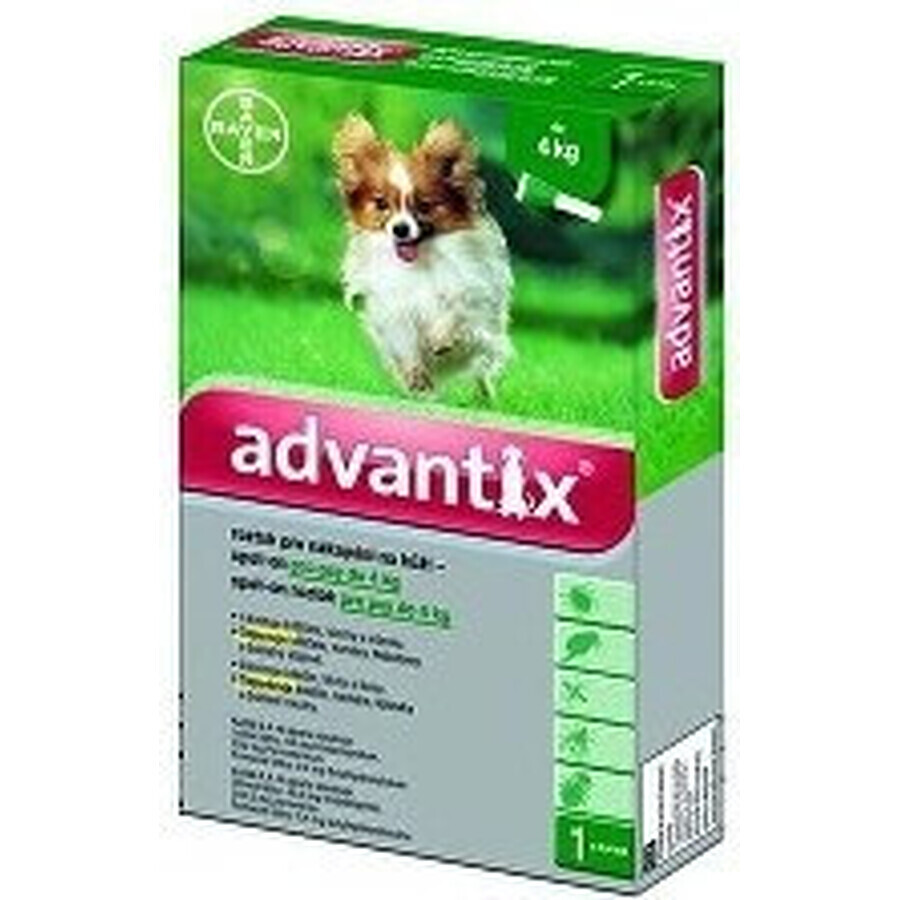 Advantix Spot-on per cani fino a 4 kg 4×0,4 ml, pipetta