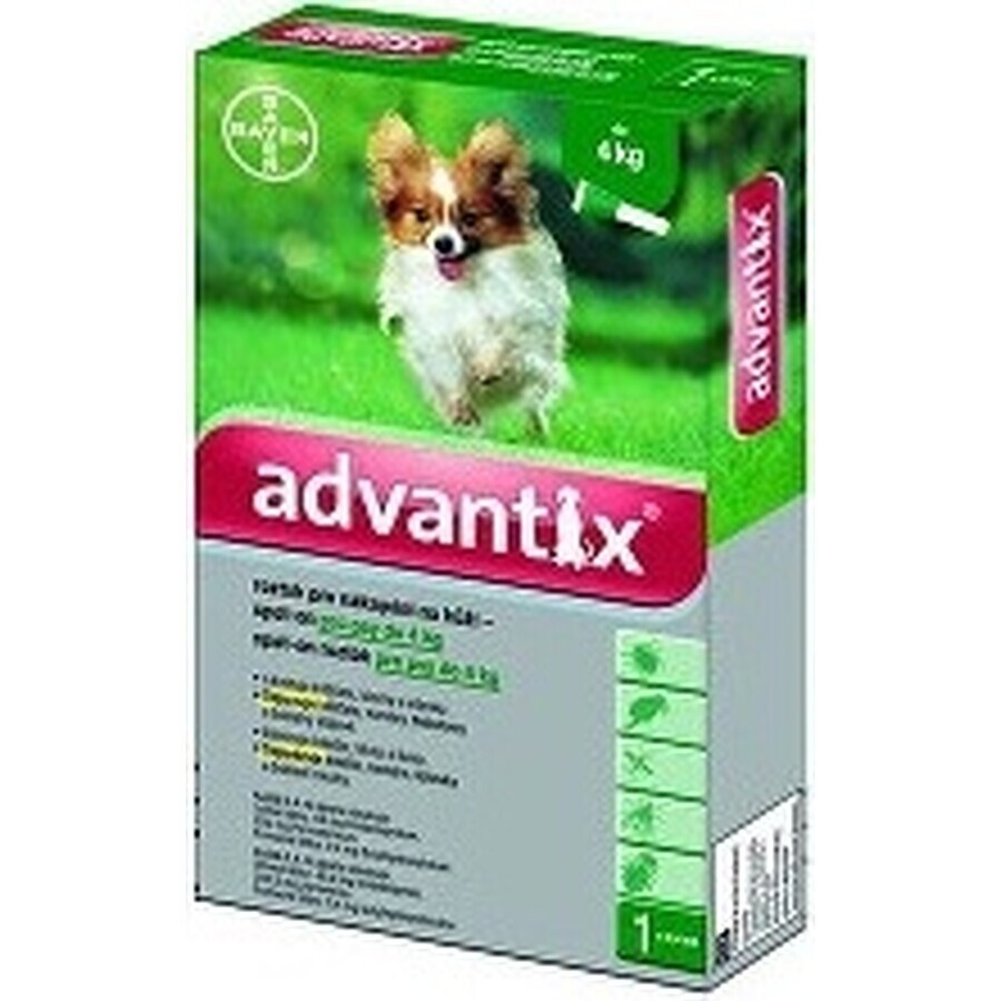 Advantix Spot-on per cani fino a 4 kg 4×0,4 ml, pipetta