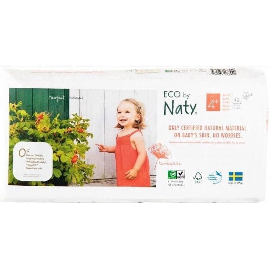 ECO BY NATY Scutece de unică folosință 4+ (9-20 kg) 24 buc 1×24 buc