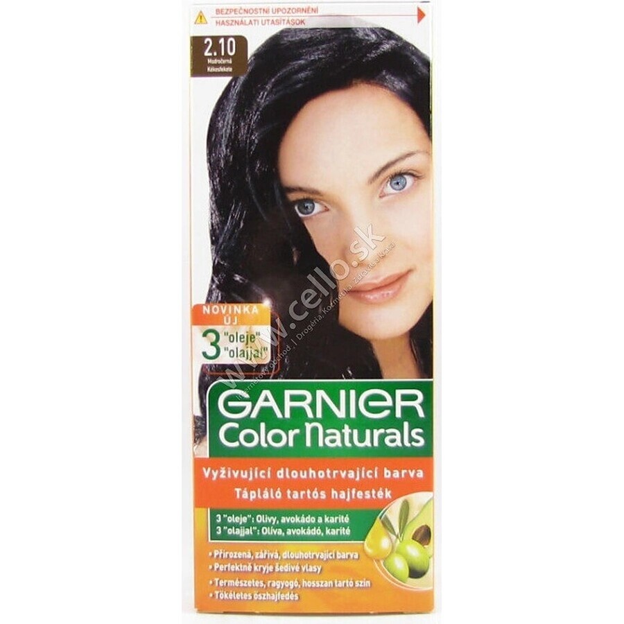 Garnier Color Naturals Colore permanente per capelli 2.10 Blu-Nero 1×1 pezzo, colore per capelli