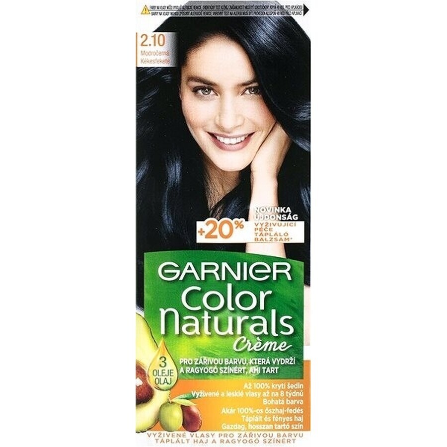 Garnier Color Naturals Colore permanente per capelli 2.10 Blu-Nero 1×1 pezzo, colore per capelli