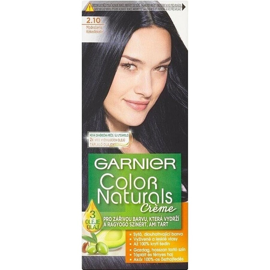 Garnier Color Naturals Colore permanente per capelli 2.10 Blu-Nero 1×1 pezzo, colore per capelli