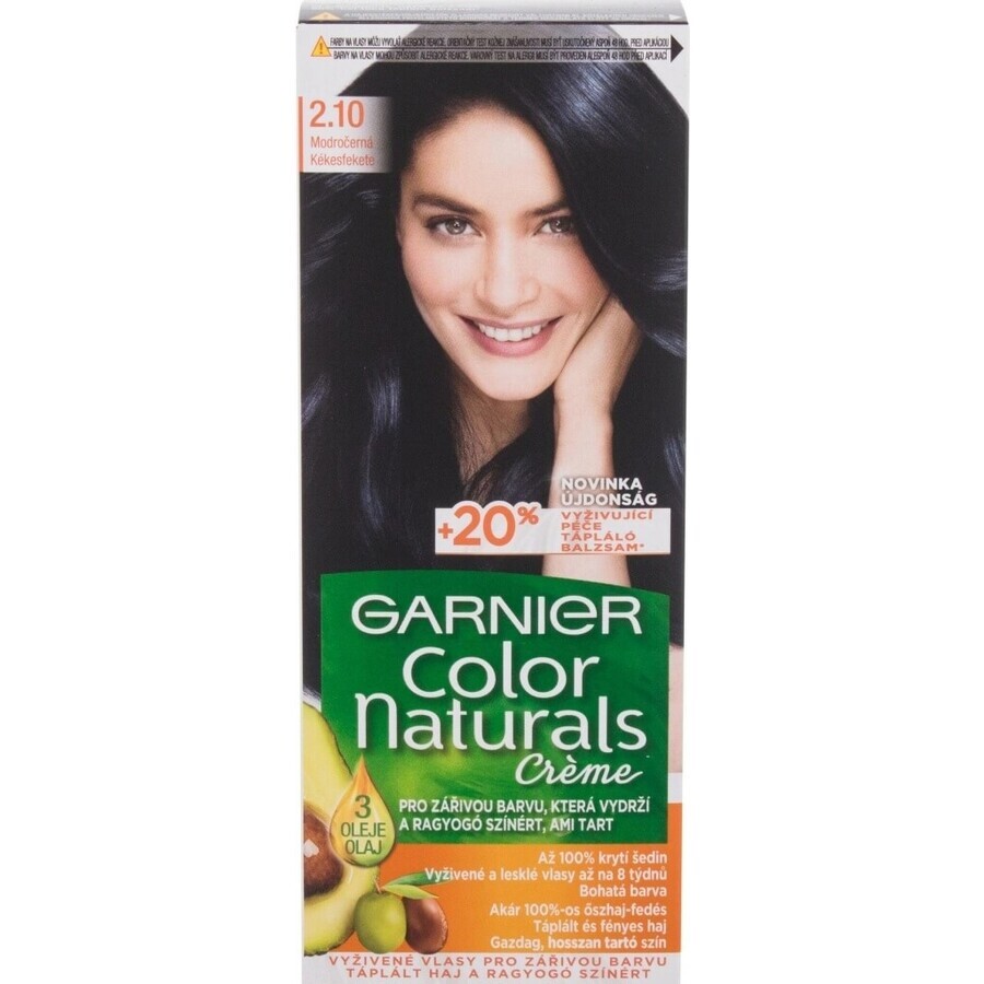 Garnier Color Naturals Colore permanente per capelli 2.10 Blu-Nero 1×1 pezzo, colore per capelli