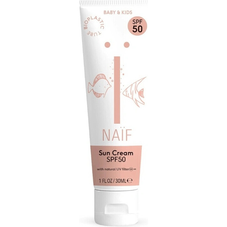 NAÏF Protector Solar SPF 50 para Niños y Bebés 1×30 ml, protección solar