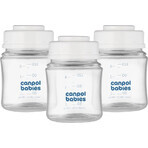 Canpol babies Set di bottiglie per la conservazione del latte materno 3x120ml 1×1pz, set di bottiglie