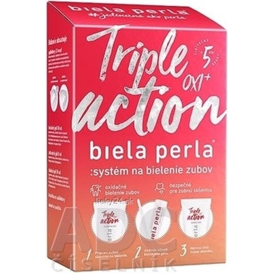 White Perla System triple action oxi+ 1×1 pc, système de blanchiment des dents