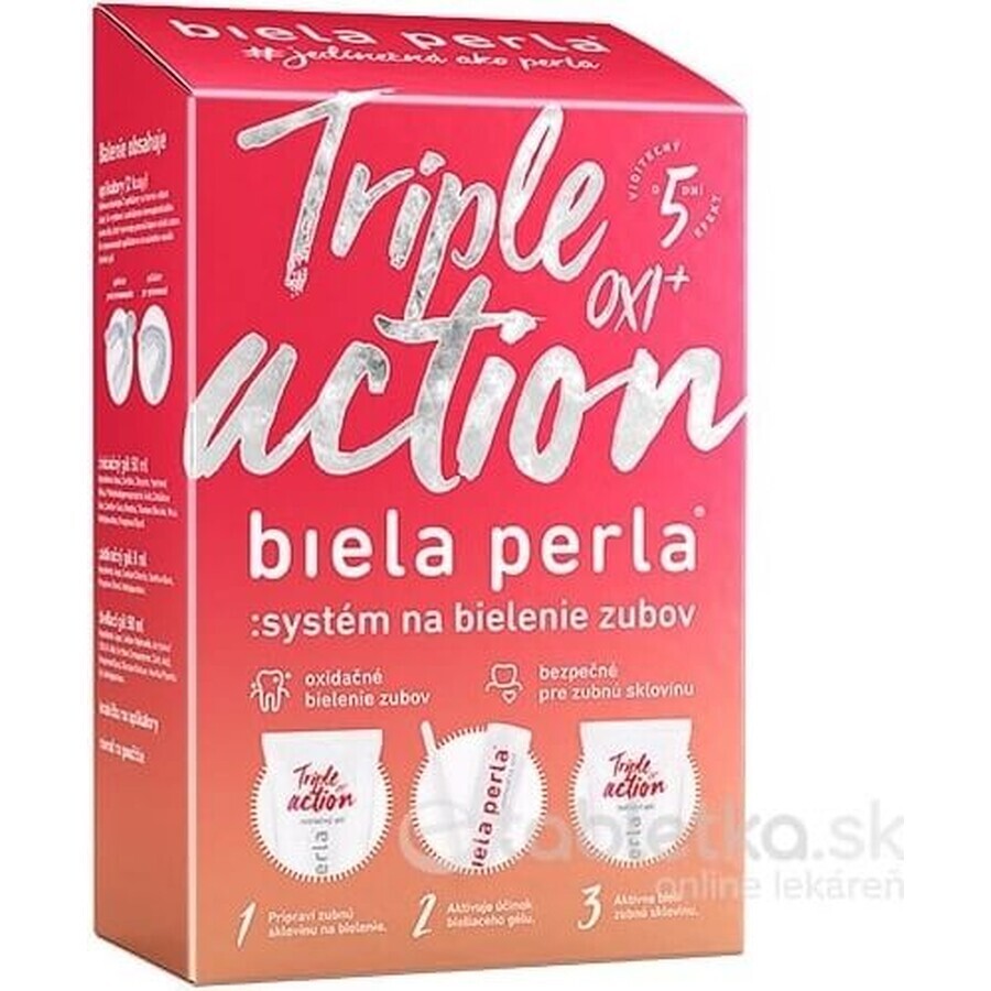 White Perla System triple action oxi+ 1×1 pc, système de blanchiment des dents