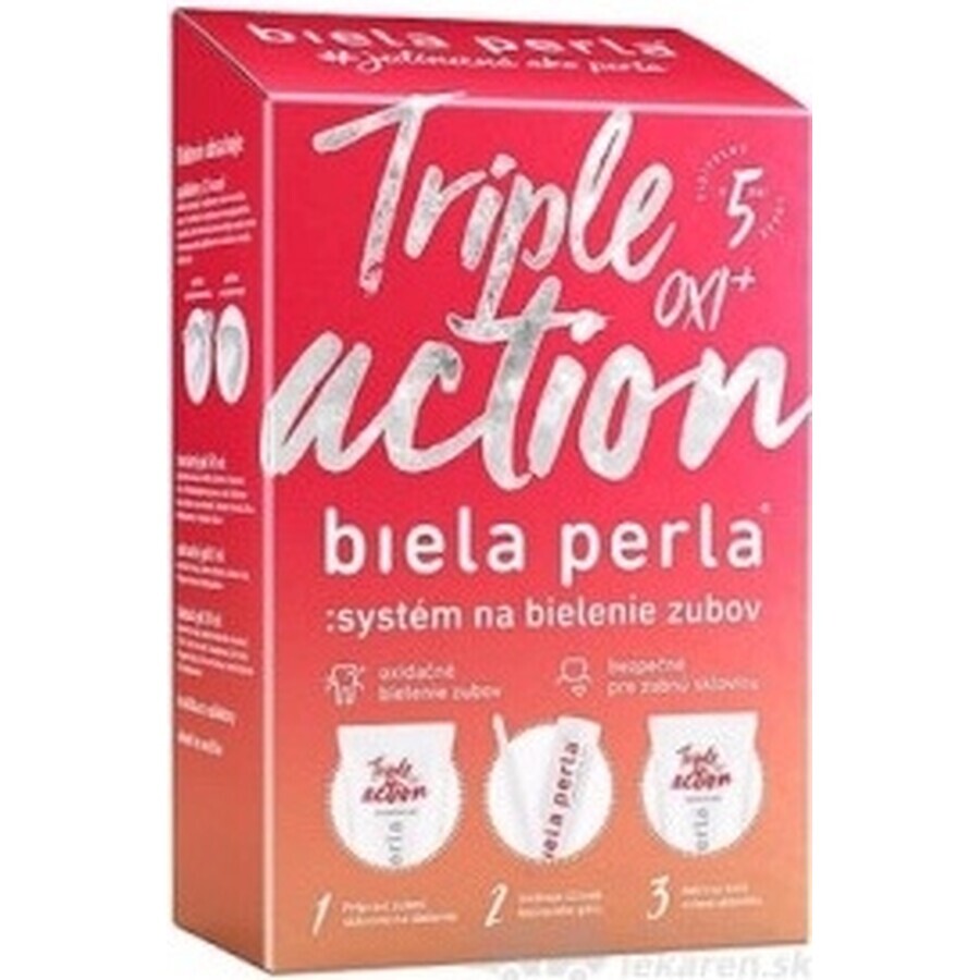 White Perla System triple action oxi+ 1×1 pc, système de blanchiment des dents