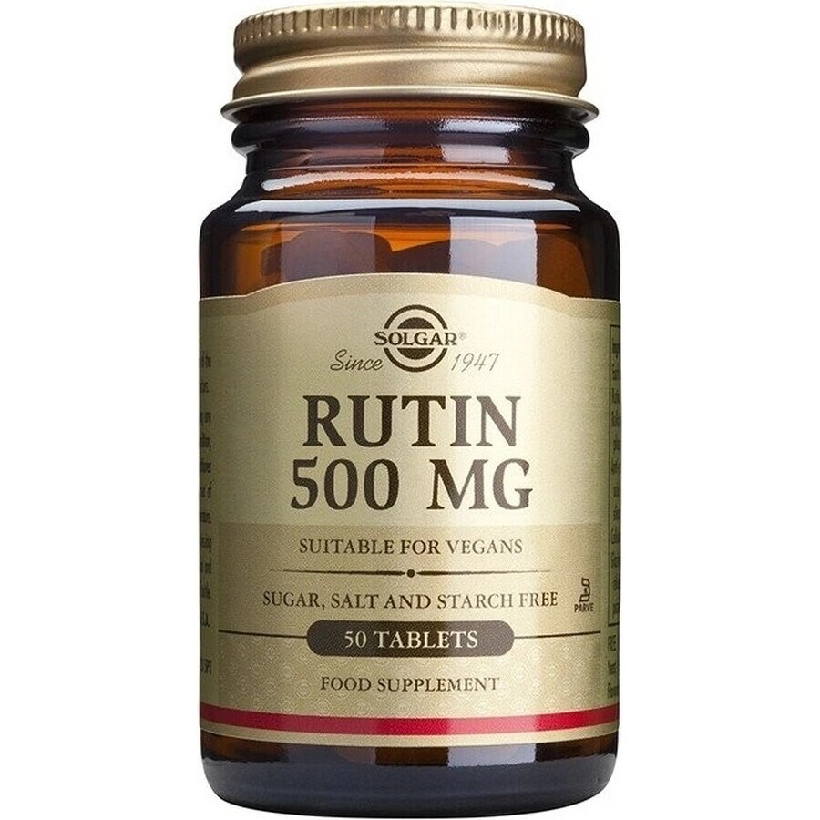 Solgar Rutine 500 mg hoge dagelijkse dosis, 50 tabletten 1×50 tbl, voedingssupplement