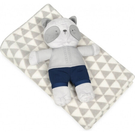 BABYMATEX Couverture avec jouet Panda gris 75 x 100 cm 1×1 pc, pour enfants