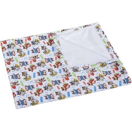 Coperta per bambini BÁRA 5284/424 75x100 bianco/animali supereroi 1×1 pz, coperta per bambini