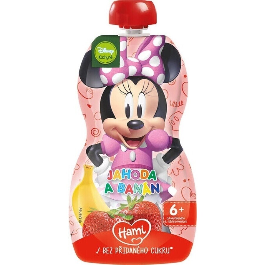 HAMI Disney Minnie capsulă Banană și căpșuni 1×110 g, capsulă de fructe