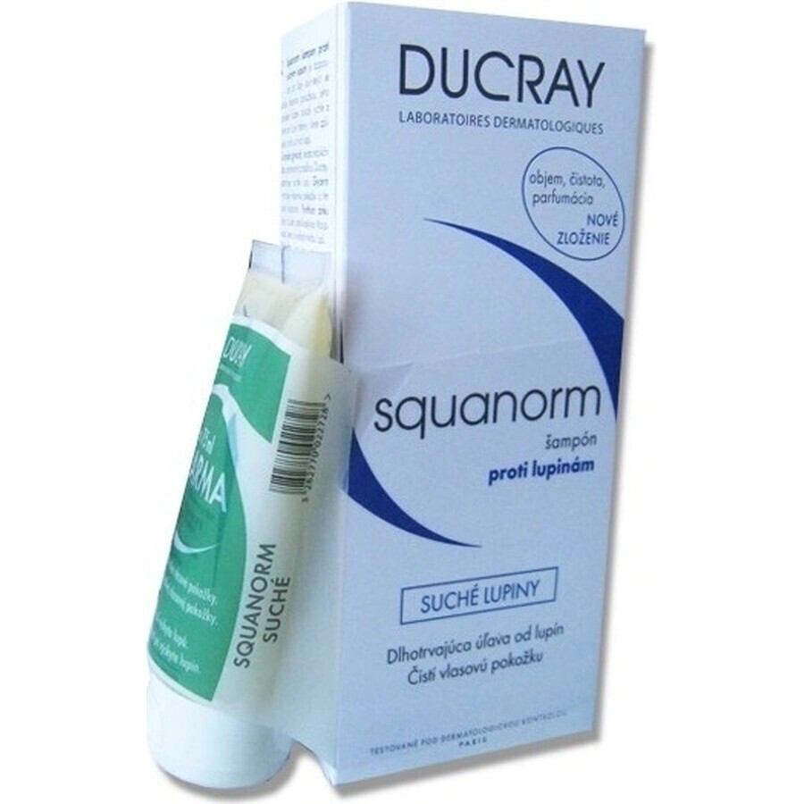 DUCRAY SQUANORM - PELLICULES SÉCHES 1×200 ml, șampon împotriva mătreții uscate