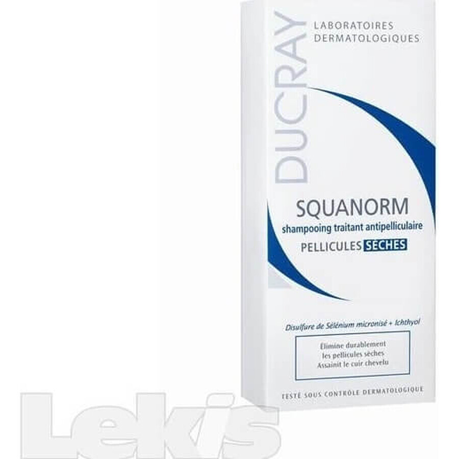 DUCRAY SQUANORM - PELLICULES SÉCHES 1×200 ml, șampon împotriva mătreții uscate