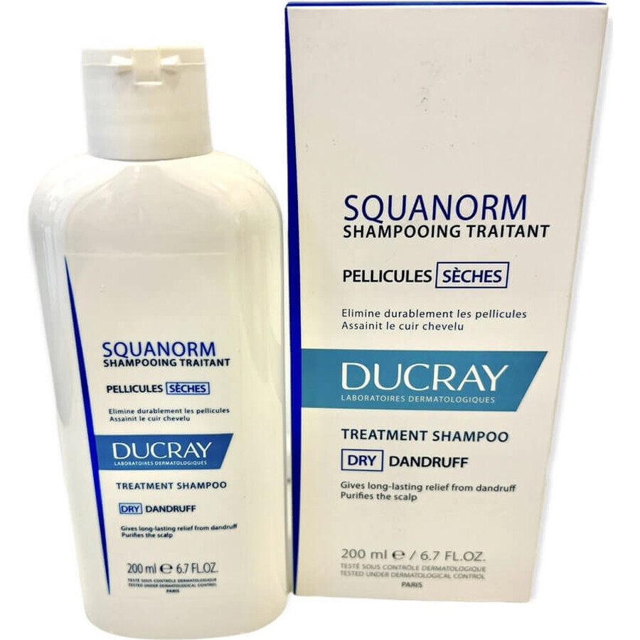 DUCRAY SQUANORM - PELLICULES SÉCHES 1×200 ml, șampon împotriva mătreții uscate