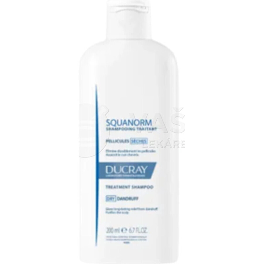 DUCRAY SQUANORM - PELLICULES SÉCHES 1×200 ml, șampon împotriva mătreții uscate