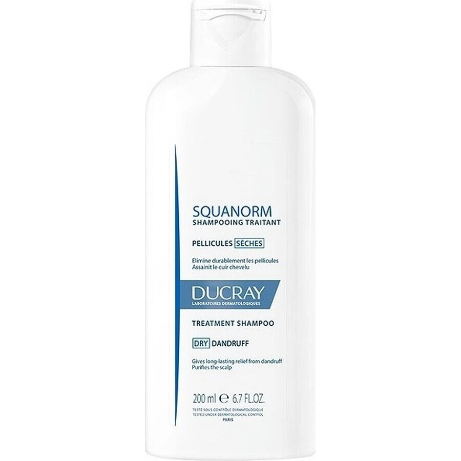 DUCRAY SQUANORM - PELLICULES SÉCHES 1×200 ml, șampon împotriva mătreții uscate