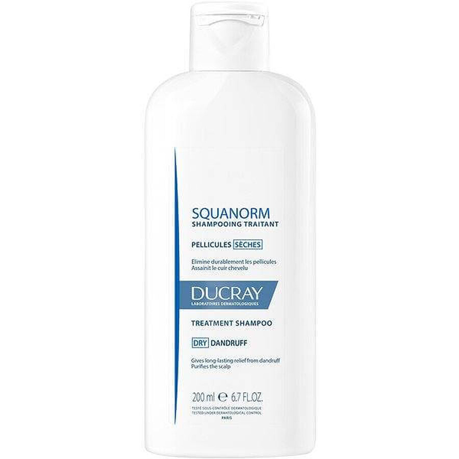 DUCRAY SQUANORM - PELLICULES SÉCHES 1×200 ml, șampon împotriva mătreții uscate