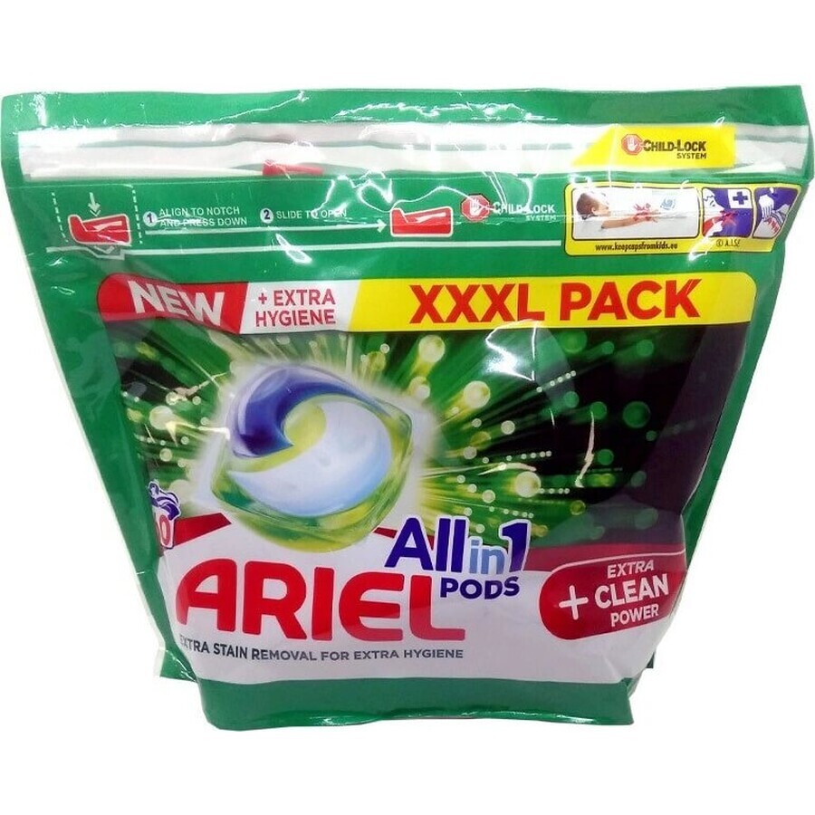 Ariel All-in-1 PODS All-in-1 PODS Extra Clean, Waschgel-Kapseln, 60 Waschgel-Kapseln 1×60 Stück, Waschgel-Kapseln