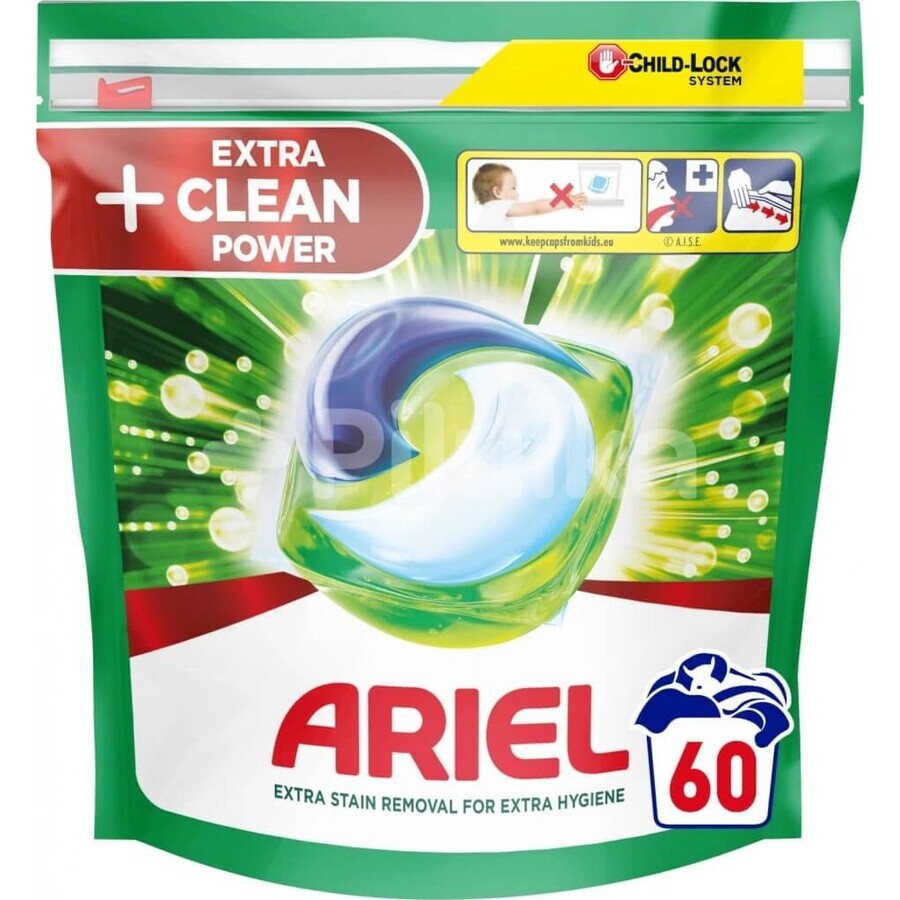 Ariel All-in-1 PODS All-in-1 PODS Extra Clean, Waschgel-Kapseln, 60 Waschgel-Kapseln 1×60 Stück, Waschgel-Kapseln