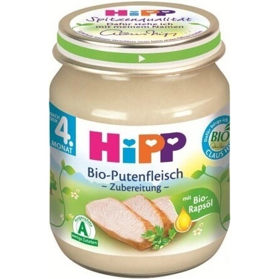 HiPP Bio-Putenpüree 1×125 g, Fleischvorspeise für Kinder