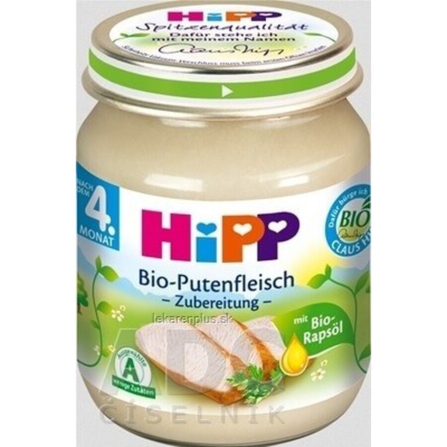 HiPP Bio-Putenpüree 1×125 g, Fleischvorspeise für Kinder