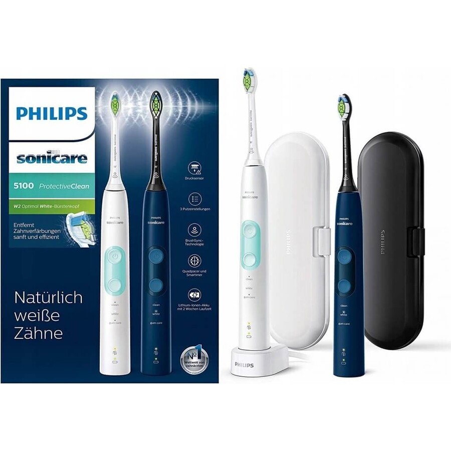 Philips Sonicare 5100 HX6851/34 1+1 1×1 set, periuță de dinți sonică 2 buc