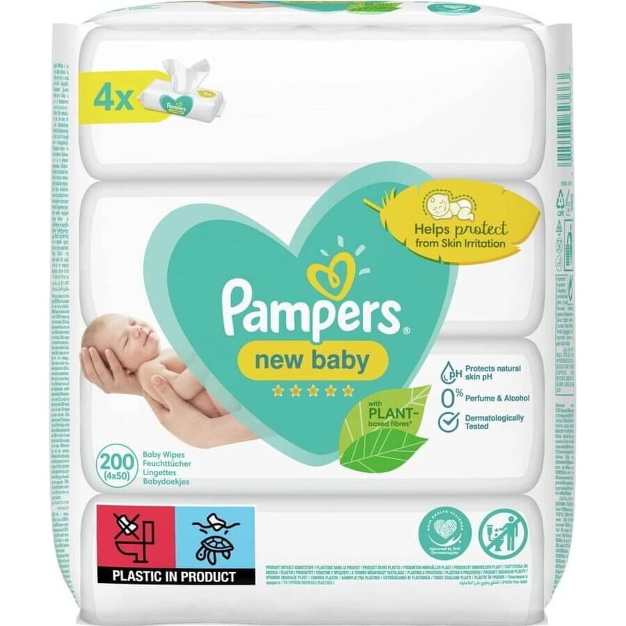 Pampers Wipes 184pcs (4x46) Harmonie New baby 4×46 pcs, wet wipes