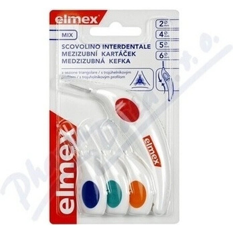 Periuță de dinți interdentară Elmex 2, 4, 5, 6mm mix 1×4 buc