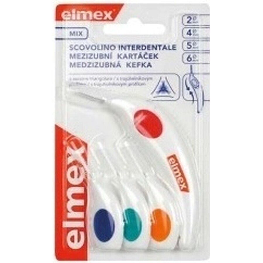 Periuță de dinți interdentară Elmex 2, 4, 5, 6mm mix 1×4 buc