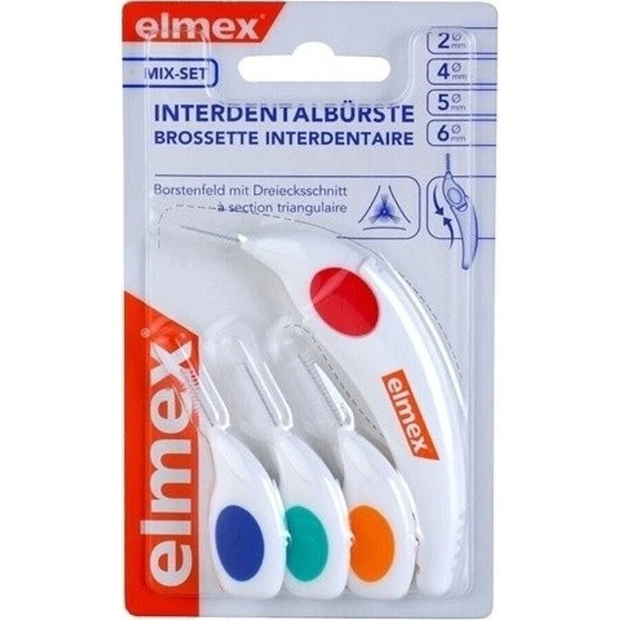 Periuță de dinți interdentară Elmex 2, 4, 5, 6mm mix 1×4 buc