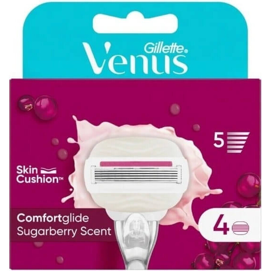 VENUS COMFORTGLIDE SUGARBERRY SCHEERKOPPEN 4 stuks 1×4 stuks, vervangende scheerhoofden