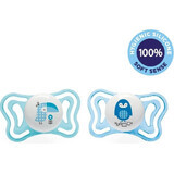 CHICCO Physio Light silicone pacifier boy - toucan/ penguin 2 pcs, 2-6 m+ 1×2 pcs, orthodontic pacifier